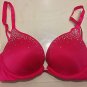 VICTORIA'S SECRET Fabulous Padded Push Up Bra 32B Pink Rhinestones