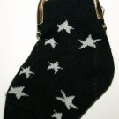 1 Piece Black & White Stars Mini Sock Coin Purse