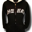 Sherpa Wool Lined Hoodie full zip Sweats Sweatshirts YXL - 3XL Zebra Cheer Print