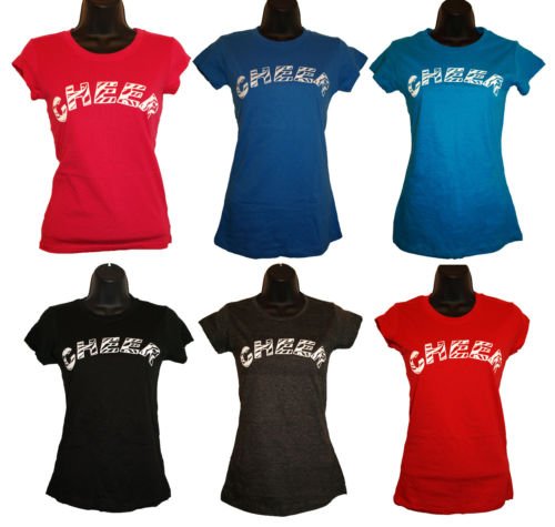 Zebra Print Cheer Shirt T-Shirt Top Fitted Juniors Small - XLarge Asst ...