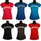 Zebra Print Cheer Shirt T-Shirt Top Fitted Juniors Small - XLarge Asst Colors