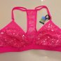 VICTORIA'S SECRET PINK Bralette Racer Back Sequin Hot Pink Small