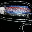 12 Pieces Large Silver Rhinestone Belt Necklace Bracelet New