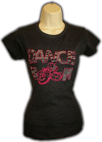 Dance Mom Fitted T-Shirt Short Sleeve Cap Sleeve Bling Rhinestone Rhinestuds