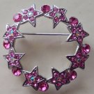 6 pieces Star Rhinestone Circle Pin Brooch Lapel