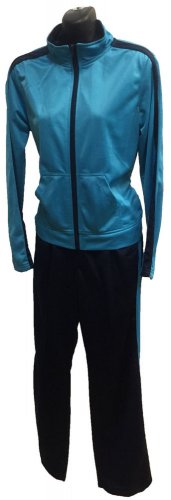 Girls Track Suit 2 Piece Black & Blue Size XL 12-14 Brand New Priority Shipping