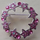 8 pieces Star Rhinestone Circle Pin Brooch Lapel
