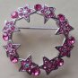 8 pieces Star Rhinestone Circle Pin Brooch Lapel