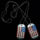 48 Pieces Dog Tag American USA Flag New