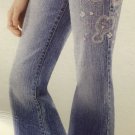 l.e.i. Girls Jeans Lowrise Flare Heart Pattern Size 16 New Priority Shipping