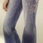l.e.i. Girls Jeans Lowrise Flare Heart Pattern Size 16 New Priority Shipping
