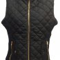 Medium Vest Black w/Brown Trim, Gold Zippers/Buttons Brand New Priority Shipping