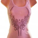 Rhinestone Wings & Heart Bling Tank Top Boy Beater Assorted Sizes free shipping