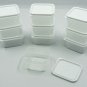 22 New Small Plastic Storage Containers with White Lids - Rectangle