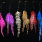 5 pieces Grizzly Feather look Hair Extensions on Short Chain w/clip