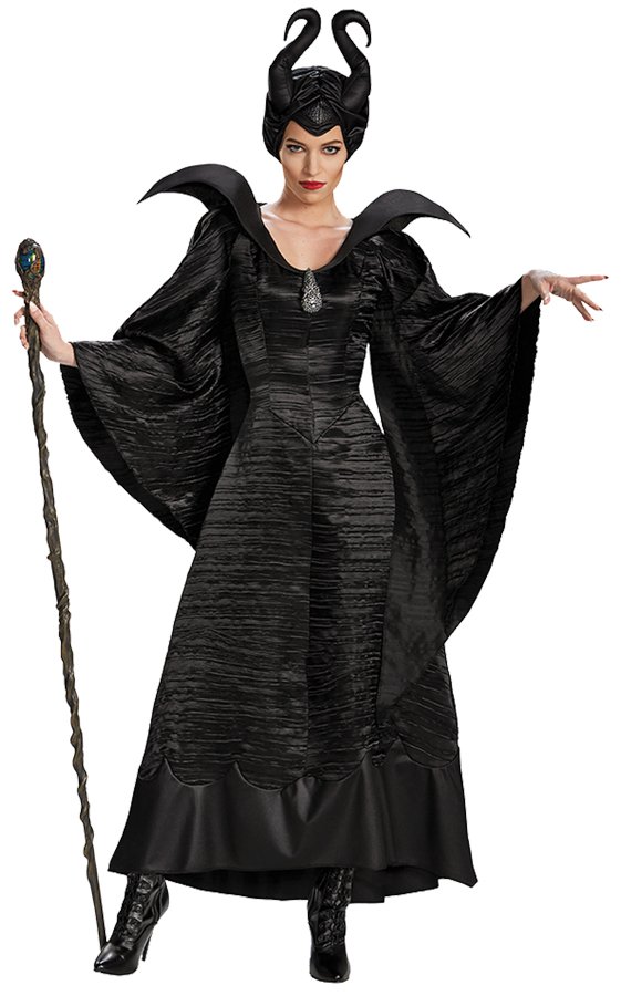 Adult Deluxe Maleficent Christening Black Gown Costume Size 4-6,
