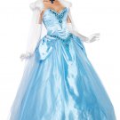 Disney Princess Cinderella Dress Deluxe Costume Cape Crown Head Piece,Leg Avenue Disney 6Pcs.