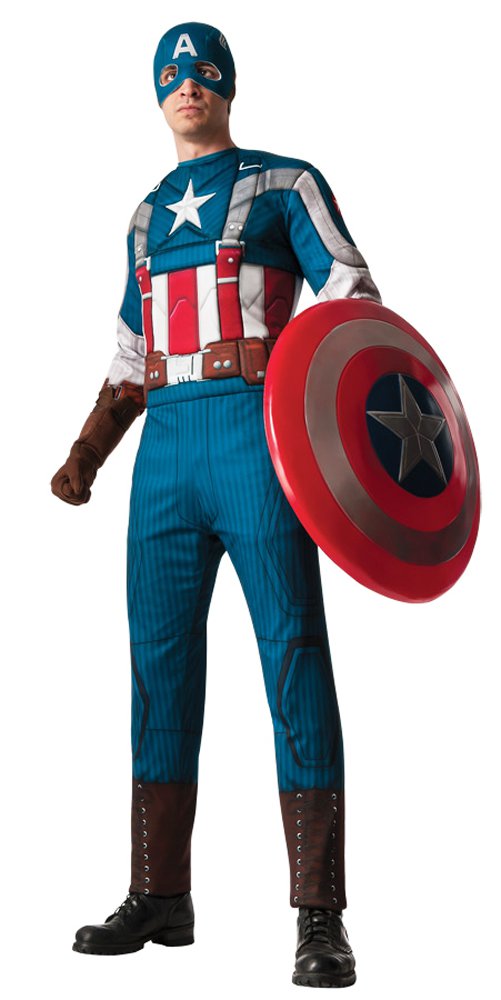 Captain America 2 RETRO Mavel Cartoon character Costume Blue polyester ,XL,Disguise