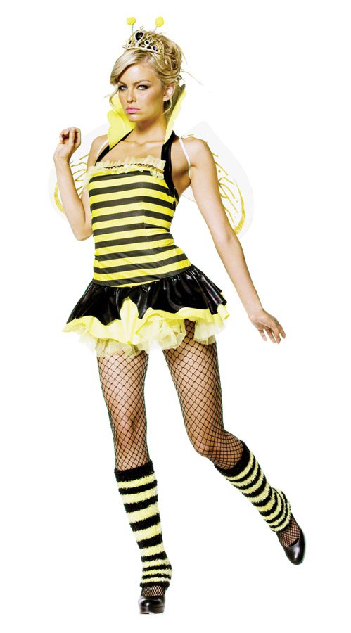 Leg Avenue Complete polyester QUEEN BUMBLE BEE SEXY Costume Halloween Party 4 PC M/L
