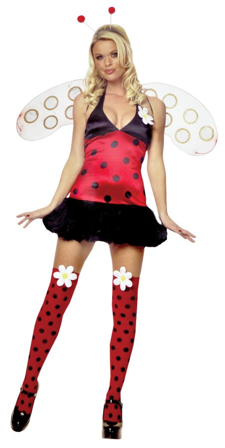 DAISY BUG HALTER Dress Lady Costume Complete Polyester M/L,Leg Avenue