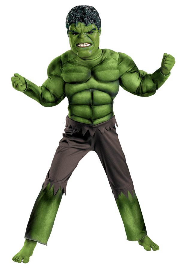 Mavel Hulk Avengers Classic Child Costume Size 10-12