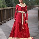 Deluxe Pirate Renaisance Costumes Royalty Of Fleur-De-Lis Red Gown Adult  Women M Forum Novelties