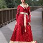 Deluxe Pirate Renaisance Costumes Royalty Of Fleur-De-Lis Red Gown Adult Women M Forum Novelties