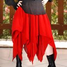 Medieval Renaissance Pirate Costume Skirt Steampunk Red Rayon Women XL High Quality