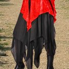 Medieval Renaissance Pirate Costume Skirt Steampunk Red Rayon Women Small High Quality