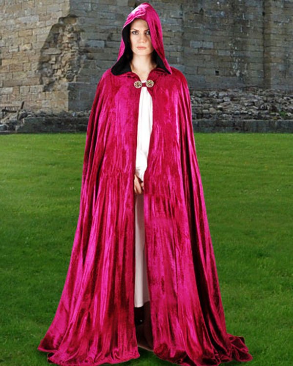 Deluxe Fushia Cloak Midnight Fantasy Medieval Renaissance Costume