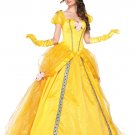 Licensed Deluxe Disney Princess Dress Adult 5 Piece Beauty & The Beast Yellow Belle Gown SM