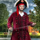 Deluxe Pirate Jacket Costumes Men Blackbeard Pirate Coat Adult Halloween Men S/M