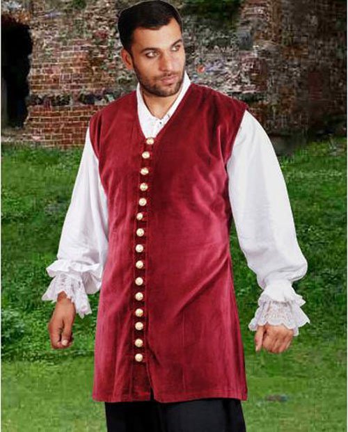 Deluxe Captain Benjamin Vest Pirate Adult Halloween Men Large