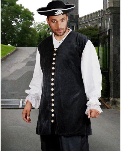 Deluxe Captain De Lisle Vest Pirate Adult Halloween Men S/M