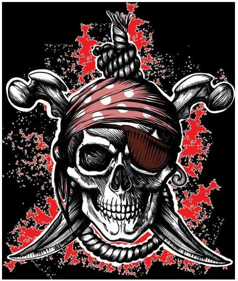 High Quality Pirate T-shirt cotton Black Small