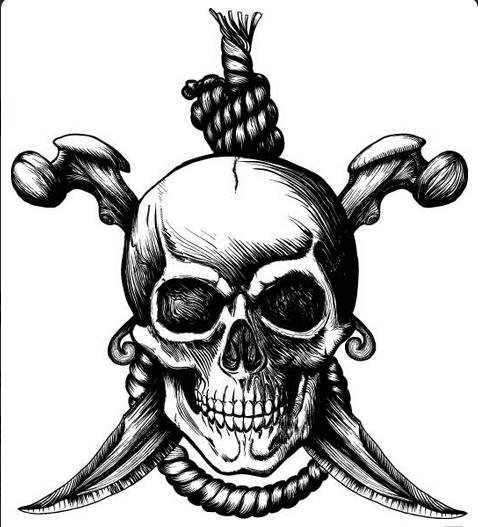 High Quality Pirate T-shirt cotton white Medium