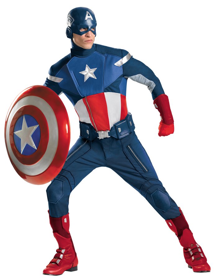 Authentic Licensed Captain America Avengers theat Mavel Comic Hero Costume XXL