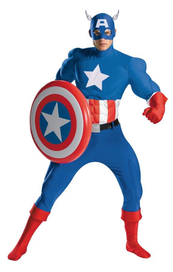 DeluxeCaptain America Rental Mavel Character Compleate Costume size 42-46 License