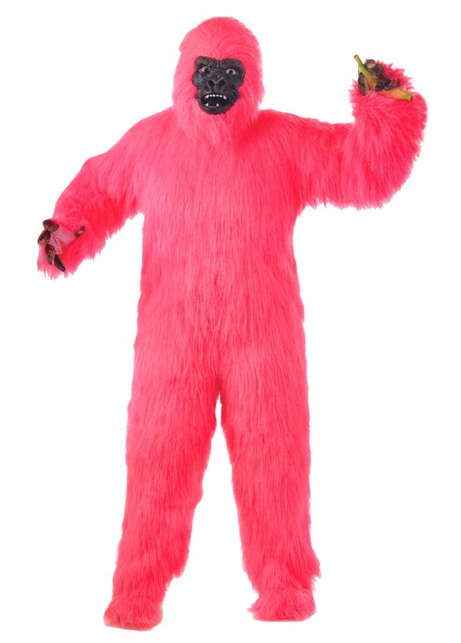 High Quality Marcot GORILLA ADULT PINK NEON Suit Unisex Hallowen Costumes