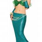 High Quality Blue Mermaid Skirt Costume Set Halloween Costume women One size