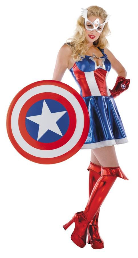 High Quality Captain America women Superhero lady SASSY The Avenger Costume Medium