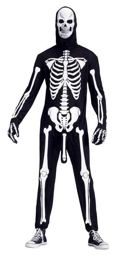 Unisex Costume skeleton  bones Jumpsuit Costume One Size
