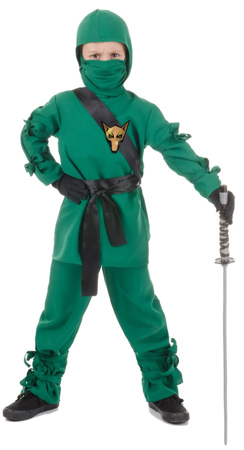 Samurai Green NINJA Child  Kid Boy Costume Large