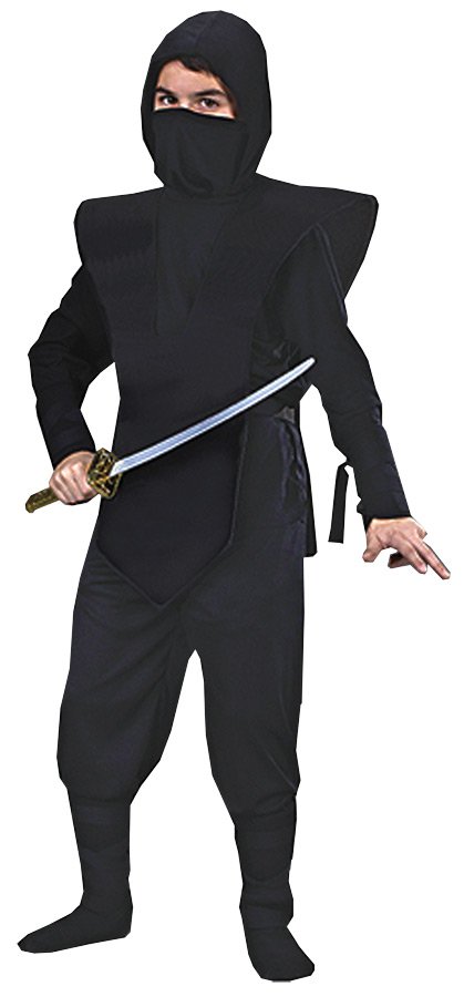 High Quality Samurai Hood Black NINJA Child  Kid Complete Costume Small