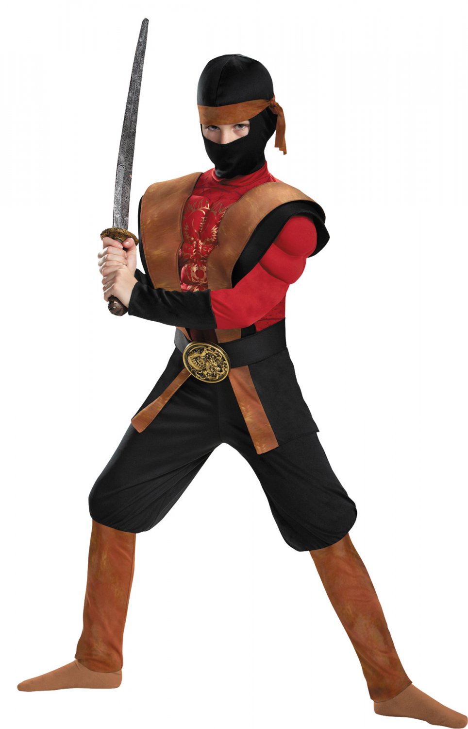 Authentic NINJA WARRIOR MUSCLE Child kid Costume Complete Kid Halloween Costumes Small 4-6