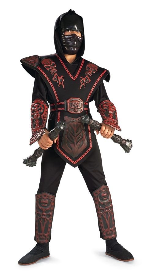 RED SKull WARRIOR NINJA Child kid Costume Complete Kid Halloween Costumes Large12-14
