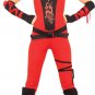 Authentic 4 pc Red NINJA ASSASSIN Jumsuit Women Halloween Costume ADULT Small 4-6