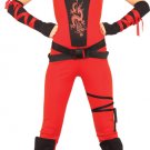 Authentic 4 pc Red NINJA ASSASSIN Jumsuit  Women Halloween Costume ADULT Medium 8-10