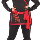 Authentic 4 pc Red Plus size NINJA ASSASSIN Jumsuit  Women Halloween Costume ADULT XX-Large 16-20