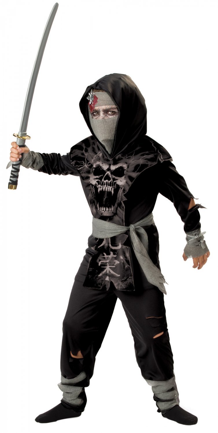 DARK ZOMBIE NINJA Suit  2B Child Halloween Costume Size 8